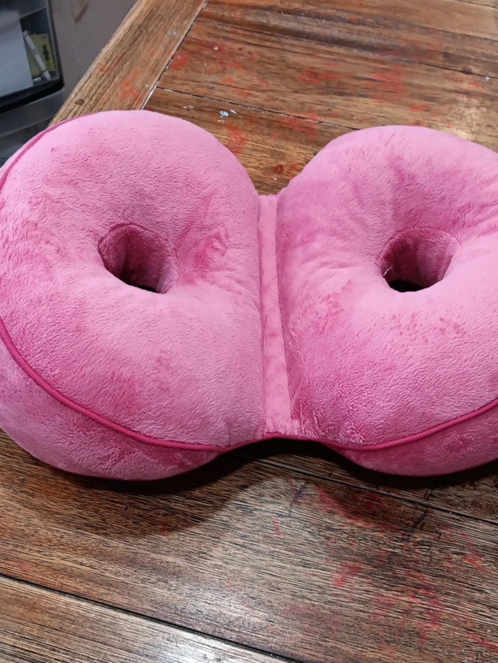 Hot Pink Contoured Seat Cushion with Double Donut Design